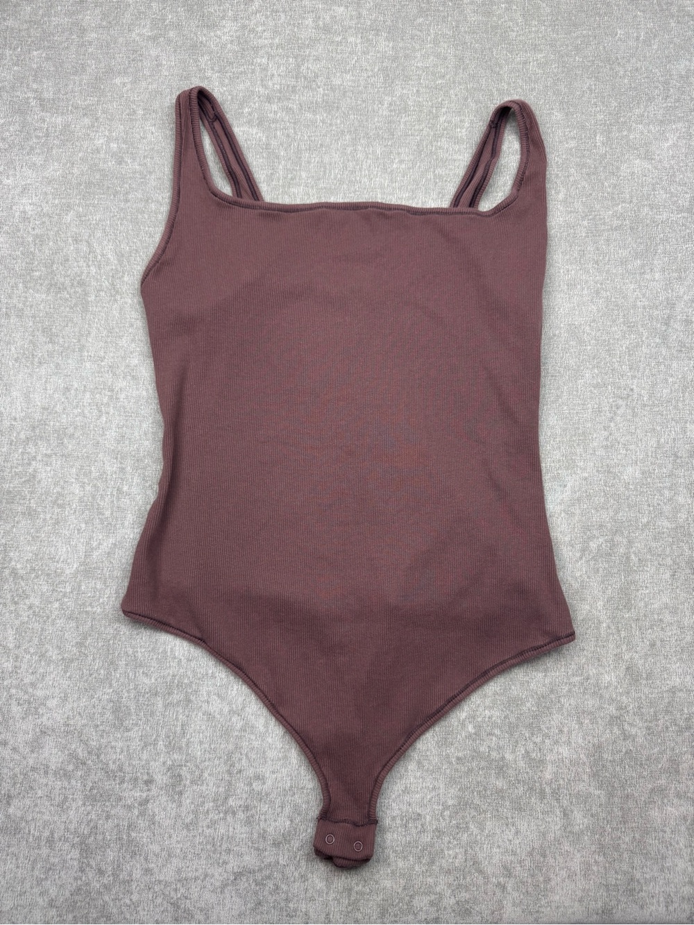 Skims Ribbed Square Neck Cotton Body Suit Garnet Women’s 3X